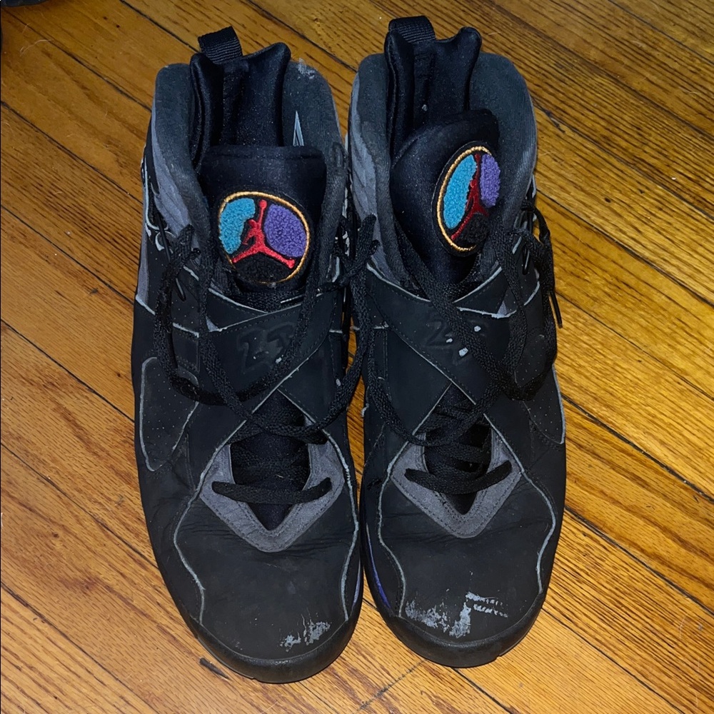 Jordan 8-Grapes-Black and Gray Sneakers